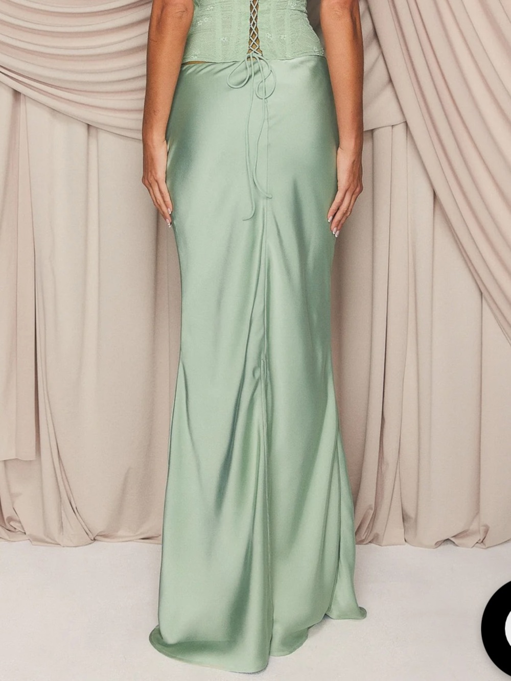 Whitefox Boutique Forever Starts Now Maxi Skirt in Sage - Picture 2 of 6